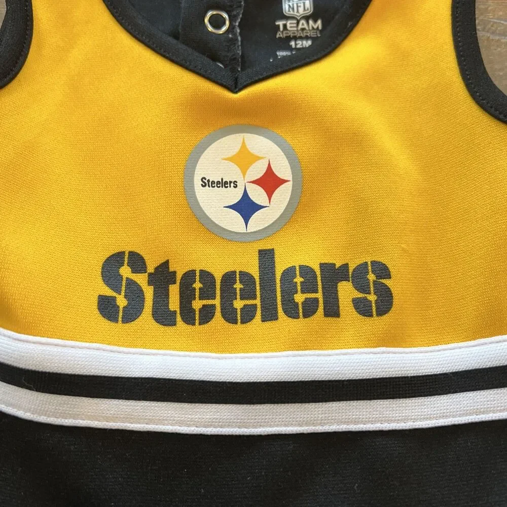 NFL Pittsburgh Steelers Girls Cheerleader/Jersey Captain Dress Sz 12 M Toddler
